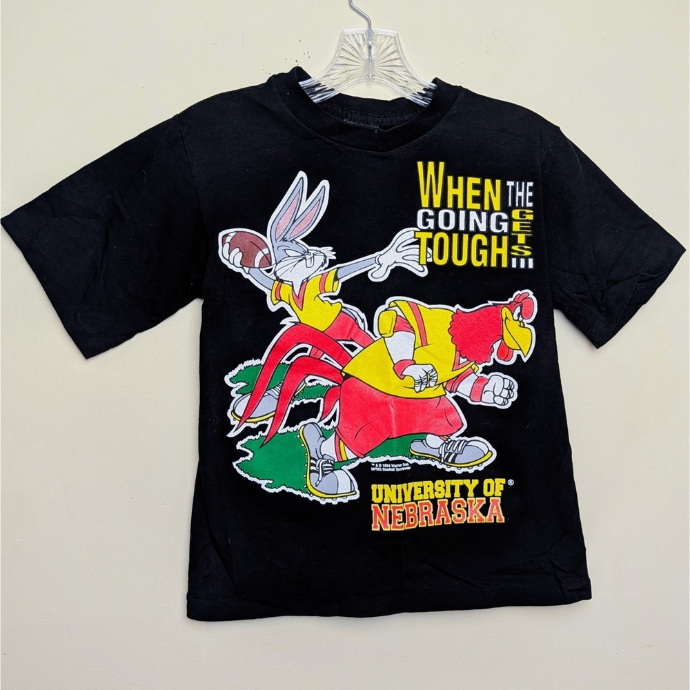 Vintage University Nebraska Taz Bugs Tough‎ Get Going Single Stitch Youth Small